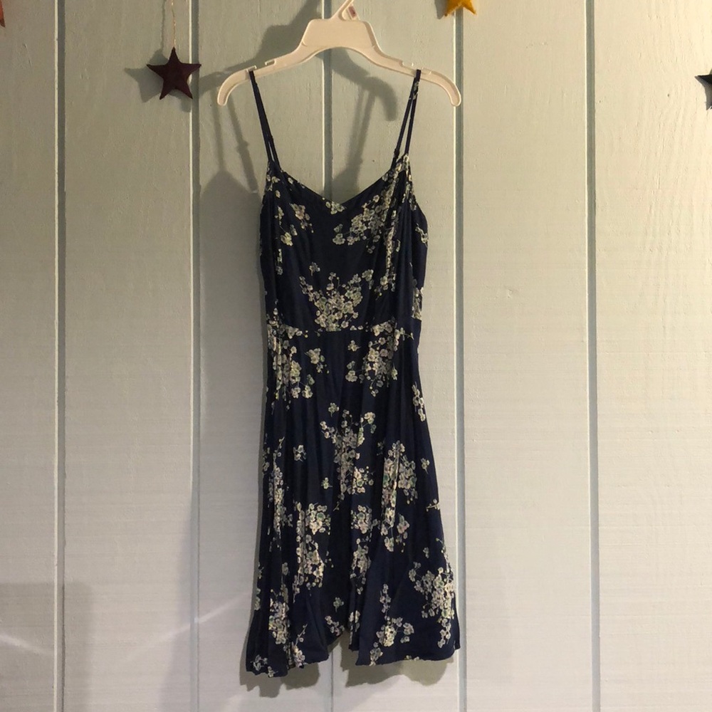 Navy and floral dress